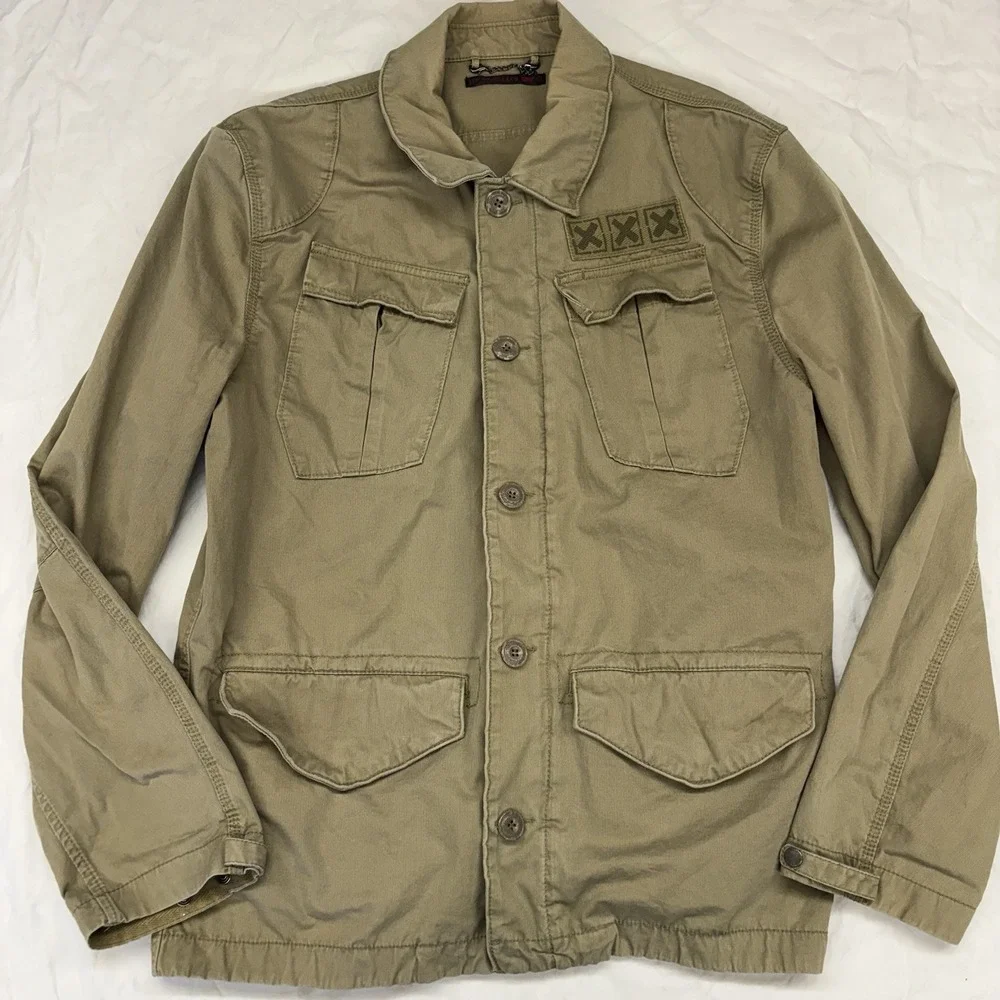Men's LEVI'S Khaki‎ 100% Cotton Button Up Utility Jacket Size Large